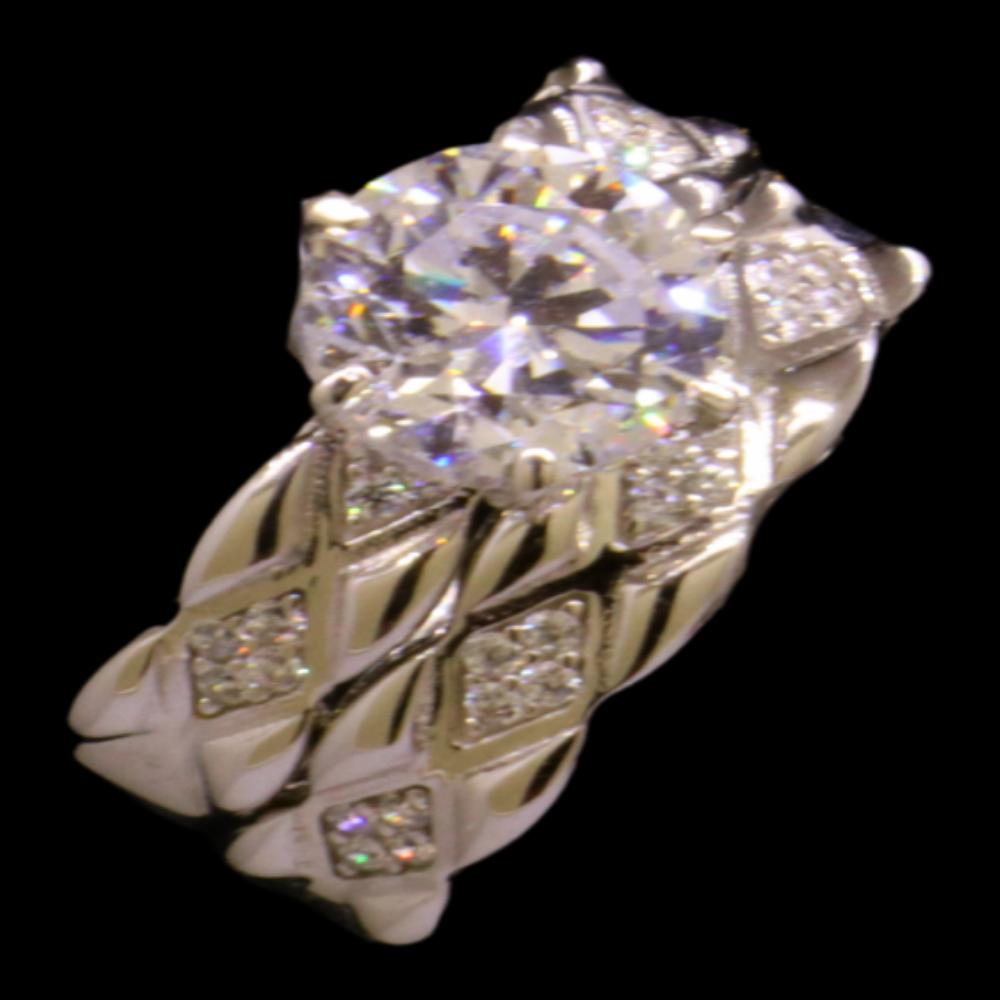 18k White Gold Bridal Ring Set
